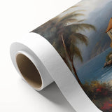 Art Deco style poster featuring geometric patterns in gold and black, printed on rolled canvas, ideal for nursery wall art.