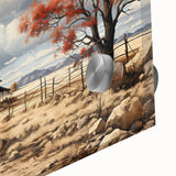 Large abstract wall art on acrylic glass featuring mid-century modernist designs in neutral tones.