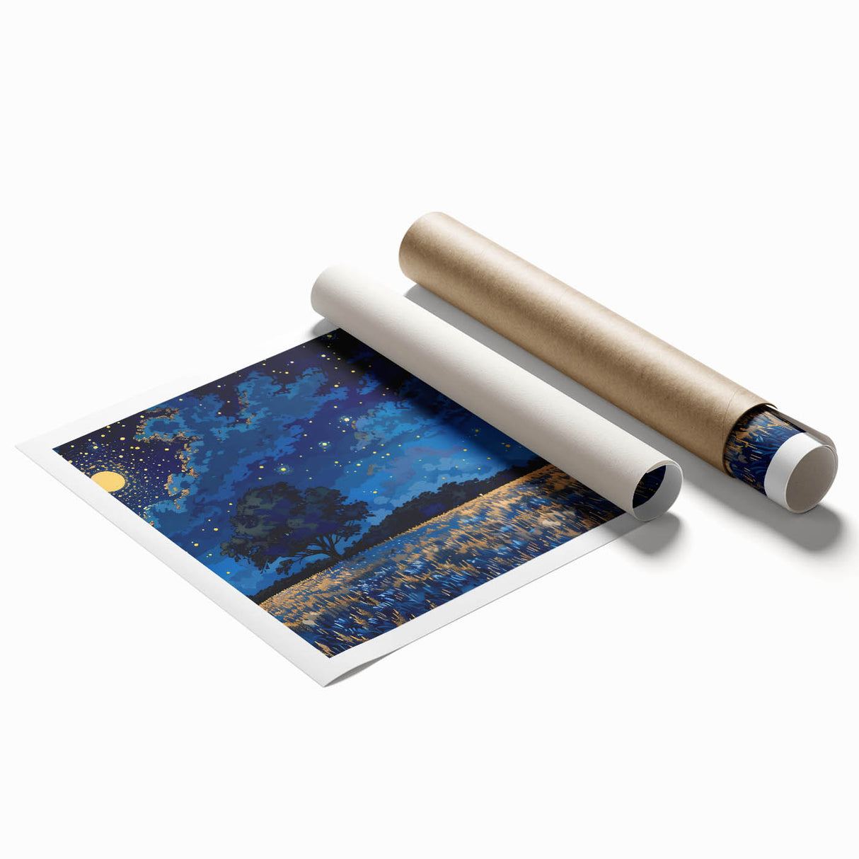 Extra large rolled print featuring a floral design in pastel shades, ideal for classy bathroom or large living room wall art.
