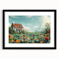 Extra large abstract art print featuring colorful, textured design on a black framed canvas, ideal for living room decor.