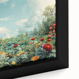 Extra large framed canvas featuring textured, black wall art with colorful abstract designs, ideal for living room decor.