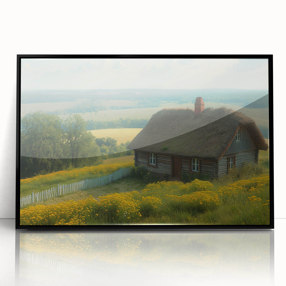 Large abstract wall art featuring geometric shapes in muted earth tones on a framed acrylic.