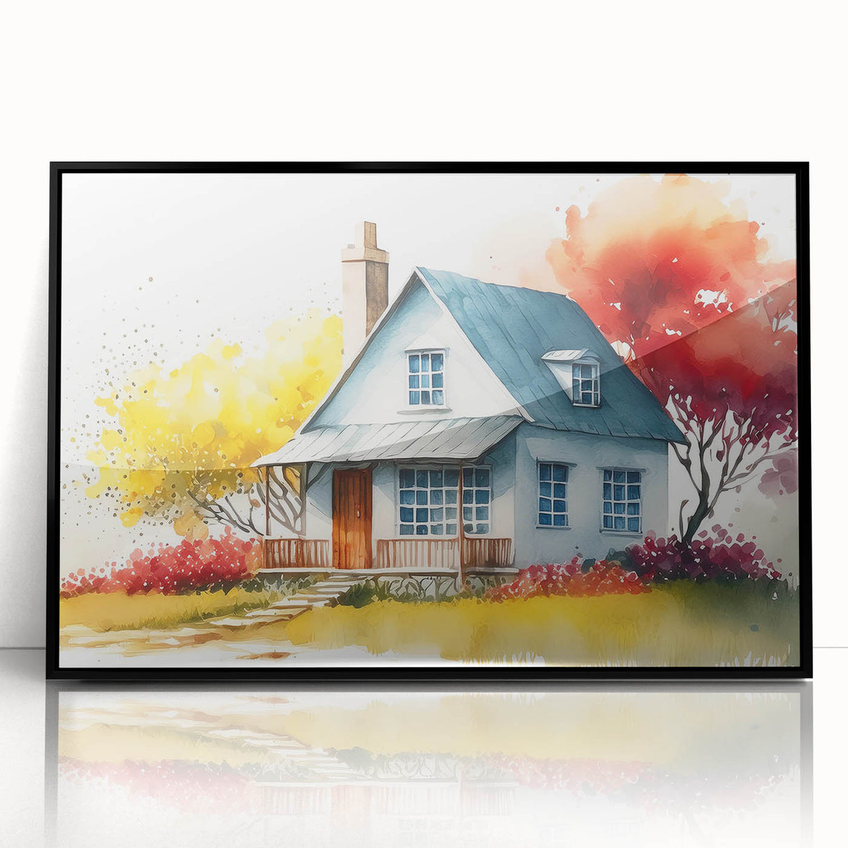 Large abstract wall art featuring mid-century modernist design in neutral tones on a framed acrylic.