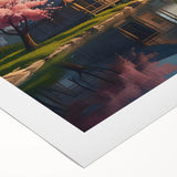 Art deco poster featuring geometric patterns and metallic gold and black colors on rolled canvas.