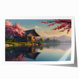 Extra large rolled print featuring a floral design in pastel shades, ideal for art wall dining room.