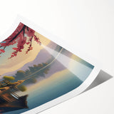 Extra large wall art featuring line art flowers in black on a white background, rolled print format.