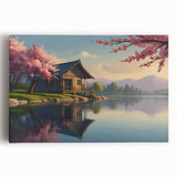 Black and white photo of minimalist houses on stretched canvas, ideal for kitchen wall art or bedroom.