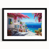 Extra large abstract art print featuring textured, colorful art with vibrant hues, displayed in a black frame.