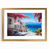 Extra large abstract art print featuring textured design in muted gold and white tones, framed with a gold mat.