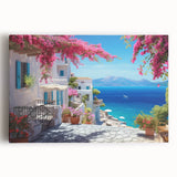 Black and white photo of diverse architectural house designs on large stretched canvas, suitable for kitchen wall art.