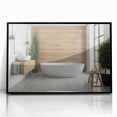 Large abstract wall art featuring geometric shapes in muted earth tones on a framed acrylic.