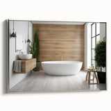 Framed canvas featuring a colorful vintage landscape painting with black borders, ideal for enhancing living room decor.