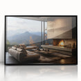 Large abstract wall art in black and white tones, framed acrylic, ideal for modern art wall decor.