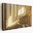 Large art print on stretched canvas featuring a detailed architectural interior design, ideal for kitchen wall art.