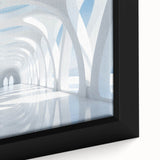 Close-up of black wall art featuring colorful, textured abstract design on a framed canvas, ideal for living room decor.