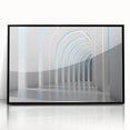 Large abstract wall art featuring swirling black and white patterns, framed in black acrylic.