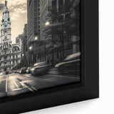 Extra large black wall art featuring a textured abstract design with vibrant colorful accents on a framed canvas.