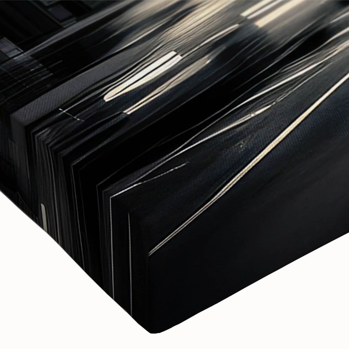 Large art on stretched canvas featuring a black and white landscape painting, ideal for bedroom wall decor.
