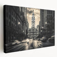 Large canvas print of a modern architectural design in neutral tones, suitable for kitchen wall art.