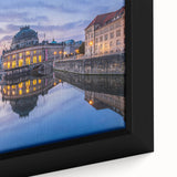 Extra large framed canvas featuring a black textured background with vibrant, colorful abstract designs.