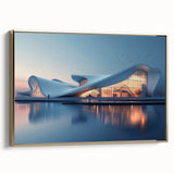 Framed canvas featuring a vintage landscape painting in muted gold and black tones, ideal for bedroom wall decor.