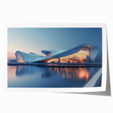 Extra large rolled print of a floral art design in muted pastel hues.