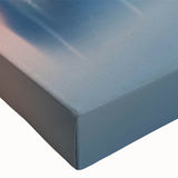 Black and white landscape art painting on stretched canvas depicting a serene natural scene, ideal for bedroom wall art.