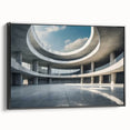 Black and white framed canvas depicting a vintage poster-style landscape, ideal for bedroom wall decor.