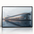 Large abstract wall art featuring mid-century modernist style in muted gray and black tones on framed acrylic.