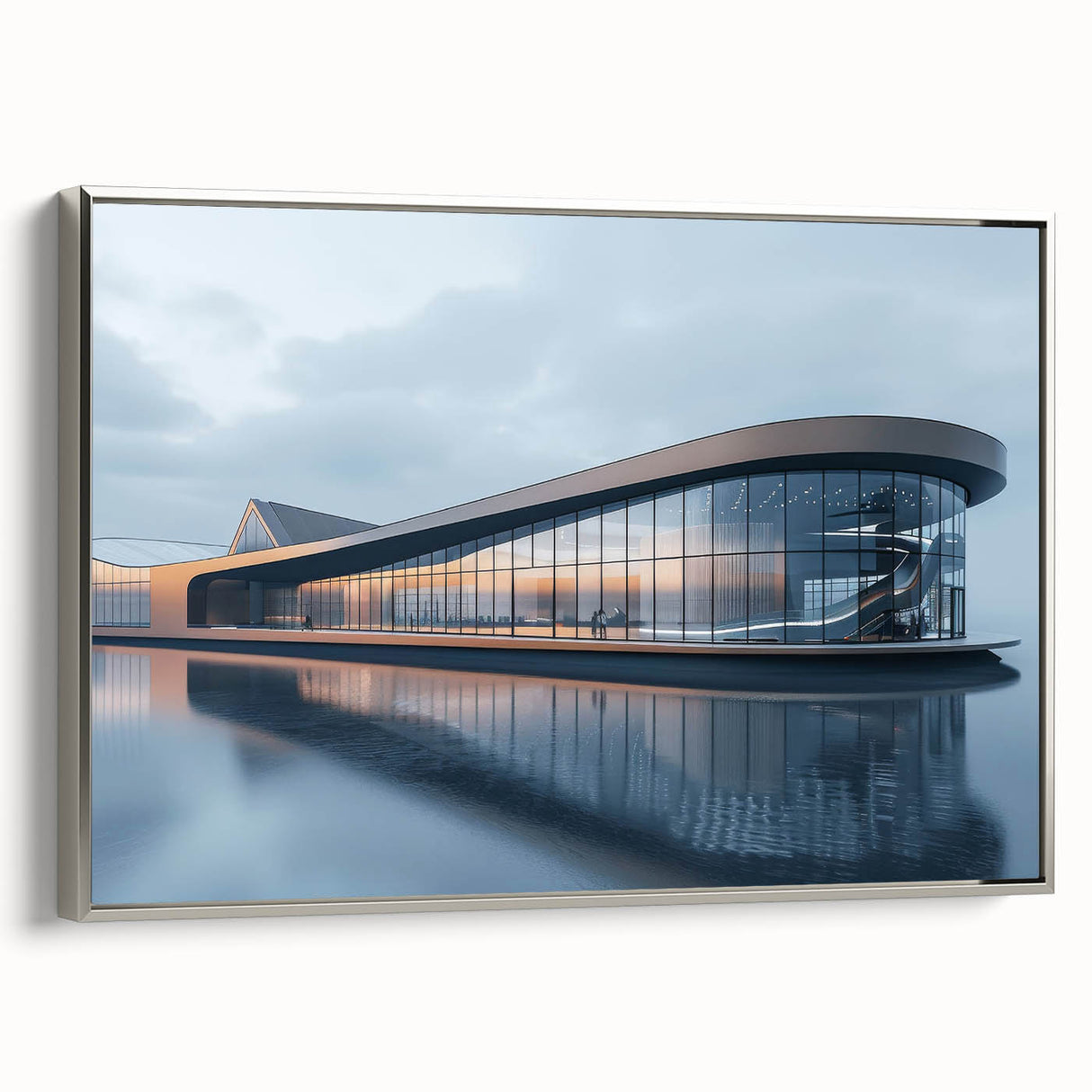 Framed canvas of a vintage-style landscape painting featuring a colorful art palette.