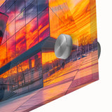 Large abstract wall art in mid-century modernist style, featuring bold geometric shapes on acrylic glass.