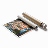 Extra large rolled print featuring a detailed floral design in muted pastel shades, ideal for classy bathroom wall art.