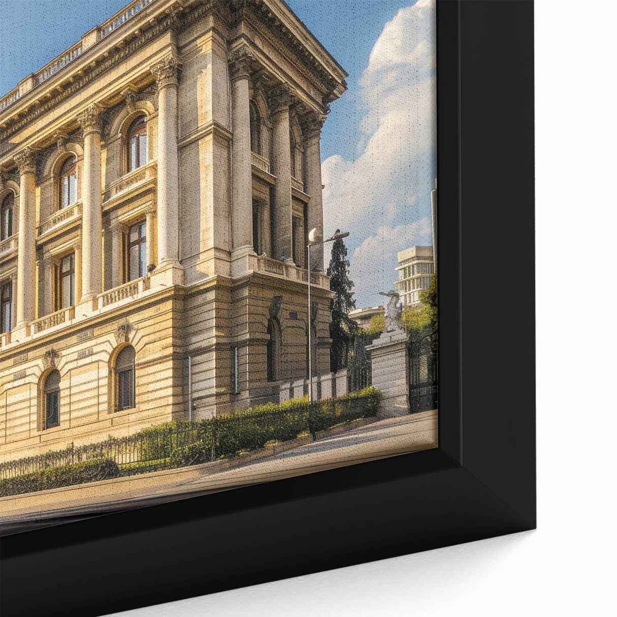 Extra large framed canvas featuring black textured art with colorful abstract designs, ideal for living room decor.