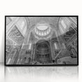 Large abstract wall art featuring geometric shapes in muted earth tones, framed in black acrylic.