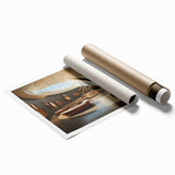 Extra large rolled print featuring a floral design in soft pastel hues, ideal for classy bathroom wall art.