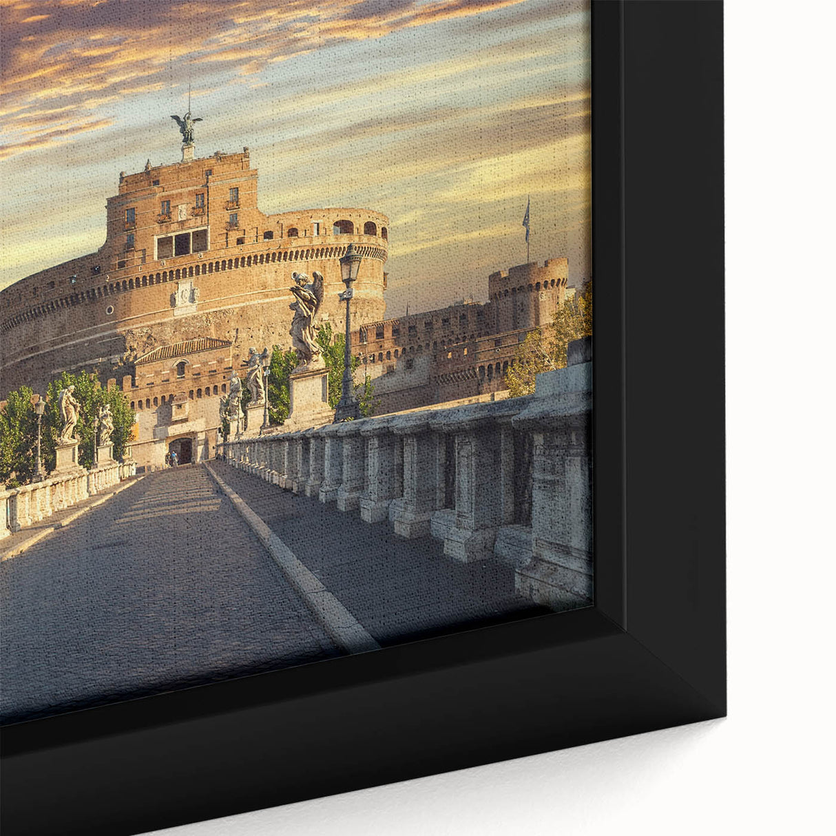 Extra large framed canvas featuring black textured art with colorful abstract designs, ideal for living room decor.