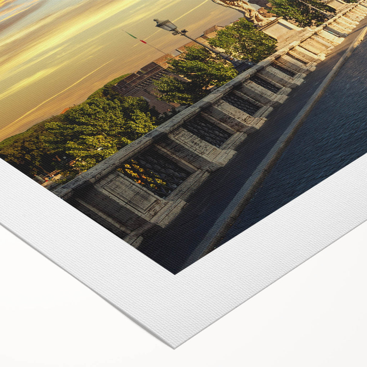 Art deco poster featuring symmetric architectural designs in monochrome, printed on rolled canvas.