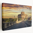 Large abstract cityscape on stretched canvas with muted gray and blue tones, ideal for kitchen wall art.