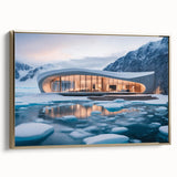 Framed canvas featuring a vintage poster art landscape, with muted black tones, ideal for bedroom wall decor.