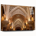 Acrylic print of a large abstract palace design in muted earth tones, suitable for bedroom or dining room wall art.