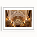 Extra large abstract art print featuring textured design in muted earth tones, framed with white mat.