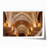 Extra large rolled print featuring a detailed floral design on a palace architecture backdrop.