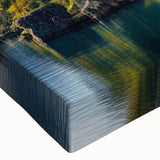 Large art featuring a black and white landscape painting of a palace on stretched canvas, ideal for bedroom decor.