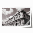 Extra large rolled print of a detailed palace architecture design in muted earth tones, ideal for dining room wall art.