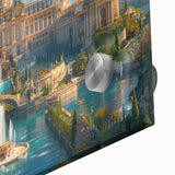 Large abstract wall art in mid-century modernist style on acrylic, featuring muted earth tones, ideal for dining room decor.