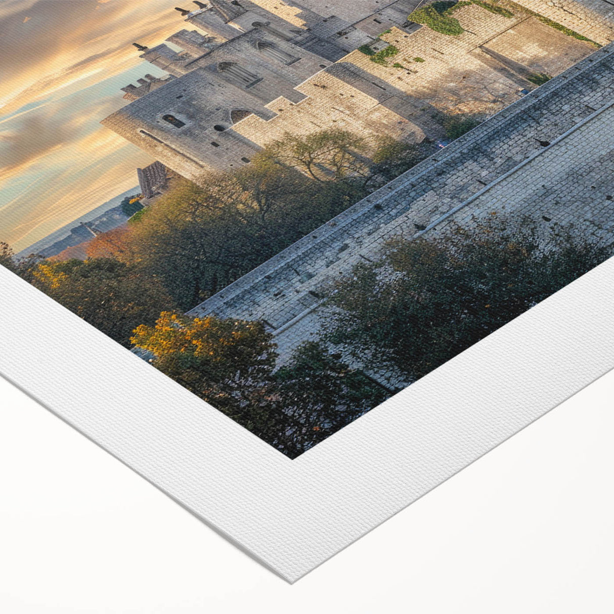 Art Deco poster featuring a detailed palace architecture on rolled canvas, suitable for dining room wall art.