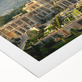 Art deco poster featuring a detailed palace architecture in monochrome, printed on rolled canvas.