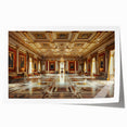 Extra large rolled print of a palace architecture design in muted gray, ideal for art wall dining room.