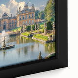 Extra large framed canvas featuring a black textured palace design with colorful accents, suitable for living room decor.