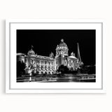 Extra large abstract art print featuring textured design in neutral tones, framed in white, ideal for living room decor.